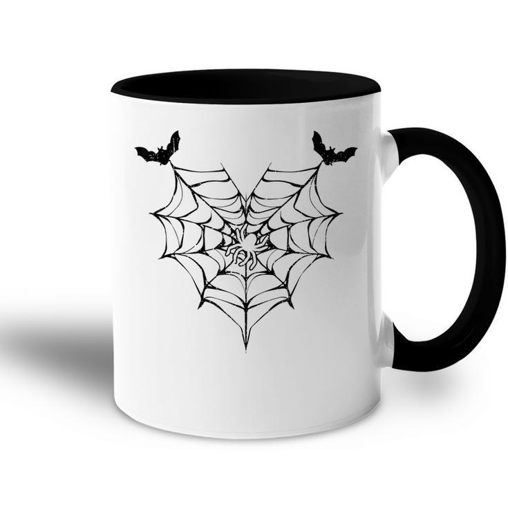 Lazy Spider Web Heart Cute Halloween Costume Women Girls  Accent Mug