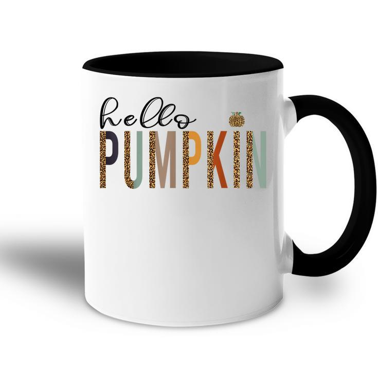Leopard Pumpkin Hello Pumpkin Graphic Fall Halloween Costume  Accent Mug