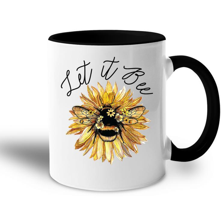 Let It Be  Bee Sunflower  For Women Summer Tops  Accent Mug
