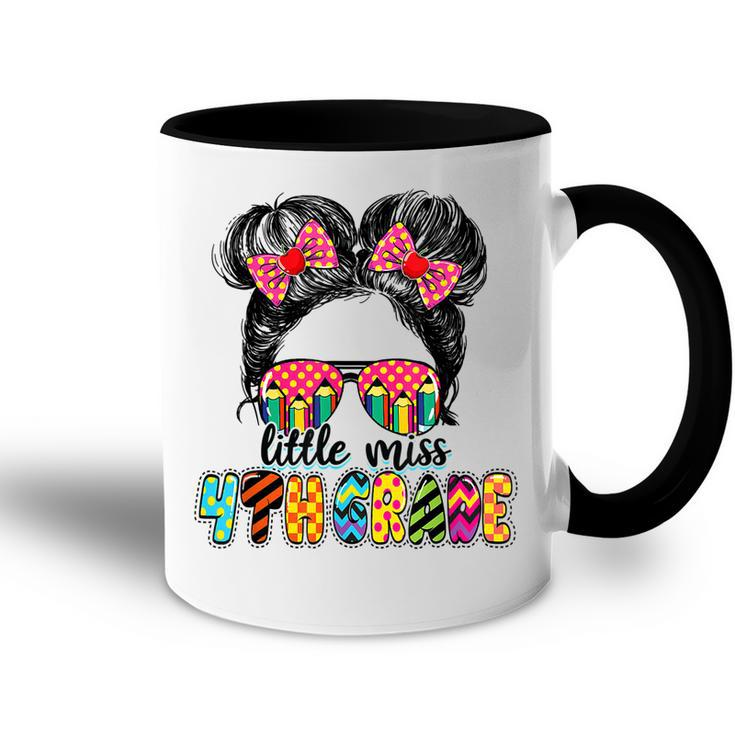 Little Miss 4Th Grade Messy Bun Girl Back To School Gifts  Accent Mug