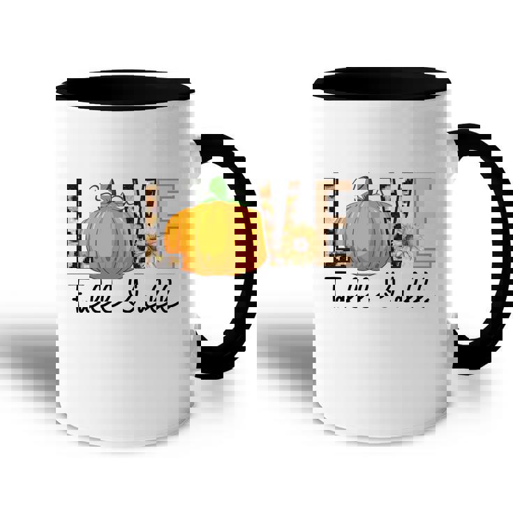 Love Fall Yall Pumpkin Lovers Thankful Accent Mug
