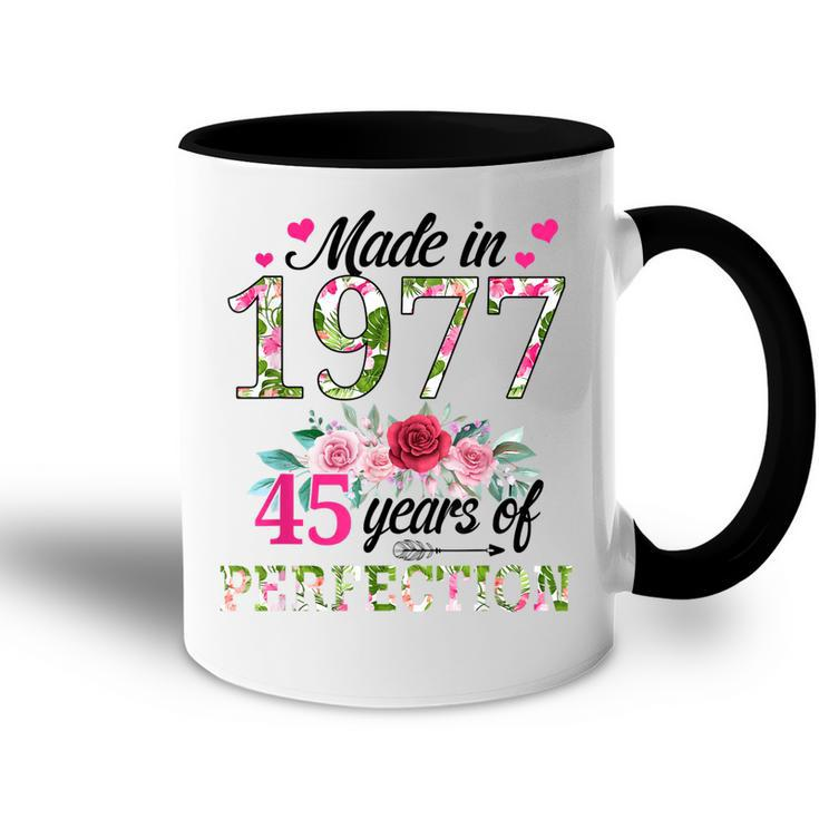 Made In 1977 Floral 45 Year Old 45Th Birthday Gifts Women  Accent Mug