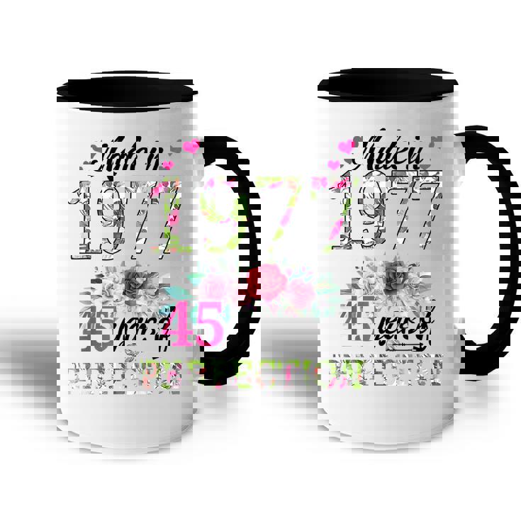 Made In 1977 Floral 45 Year Old 45Th Birthday Gifts Women  Accent Mug