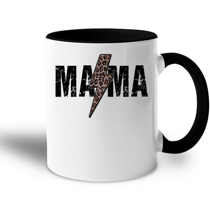 Mama Lightning Bolt Leopard Cheetah Print Mothers Day  Accent Mug