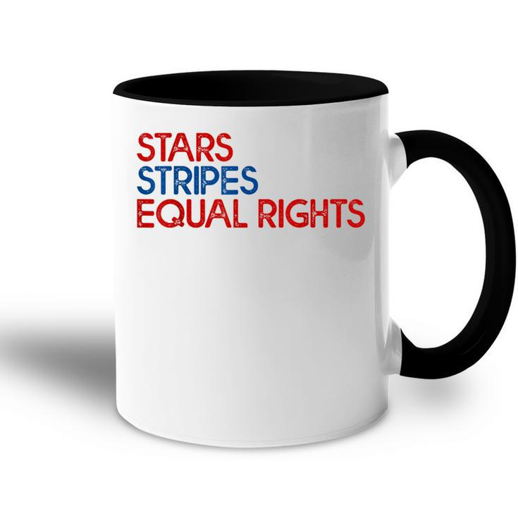 Messy Bun American Flag Pro Choice Star Stripes Equal Right  V3 Accent Mug