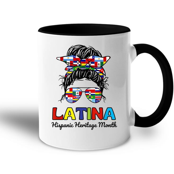 N Girl Women Messy Bun Latina Hispanic Heritage Month  Accent Mug