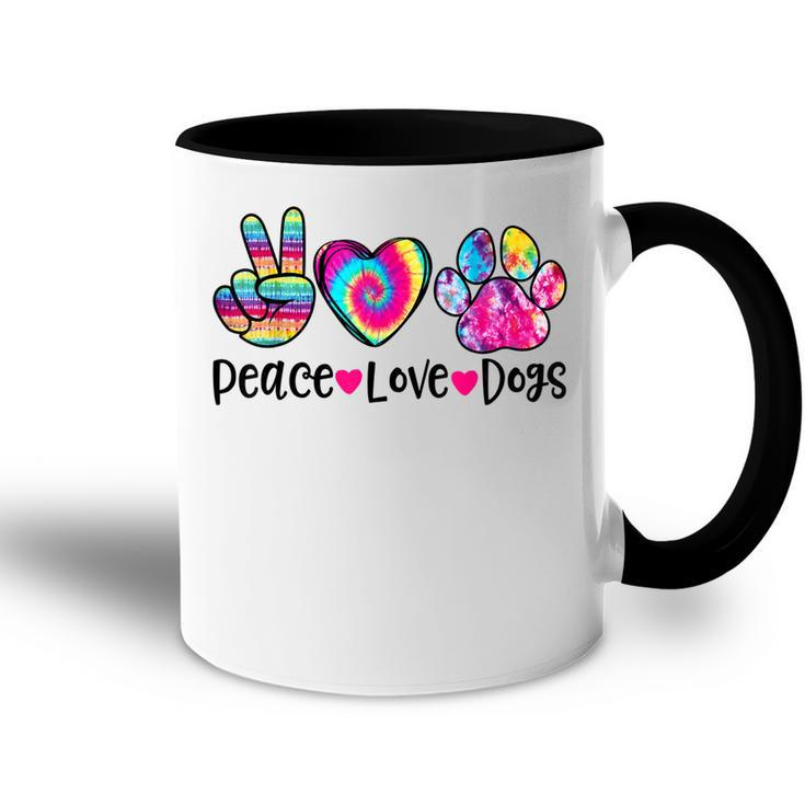 Peace Love Dogs Tie Dye Dog Paw Dog Mom Mothers Day  Accent Mug