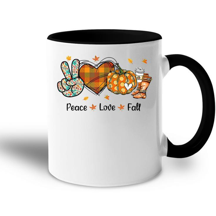 Peace Love Fall Autumn Season Pumpkin Halloween Coffee Lover  Accent Mug