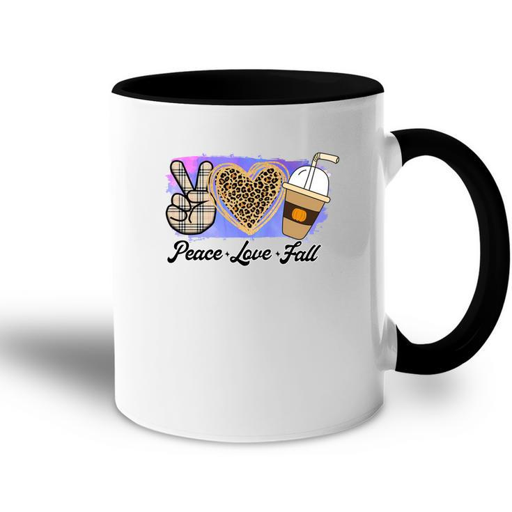 Peace Love Fall Latte Leopard Heart Accent Mug