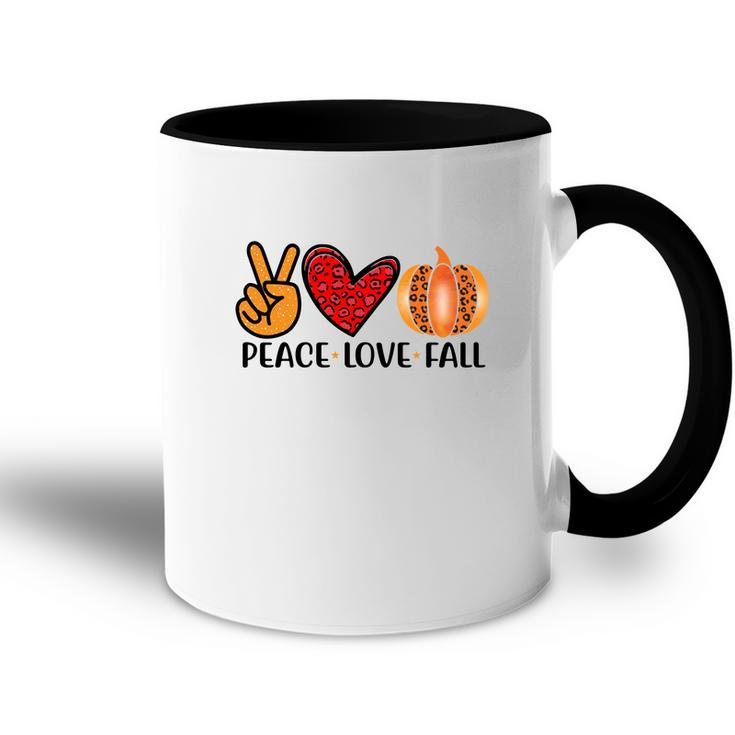 Peace Love Fall Pumpkin Accent Mug