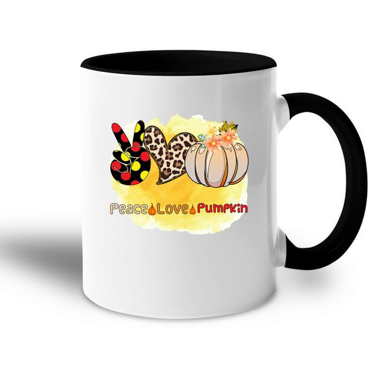 Peace Love Pumpkin Fall Season Gift Idea Accent Mug