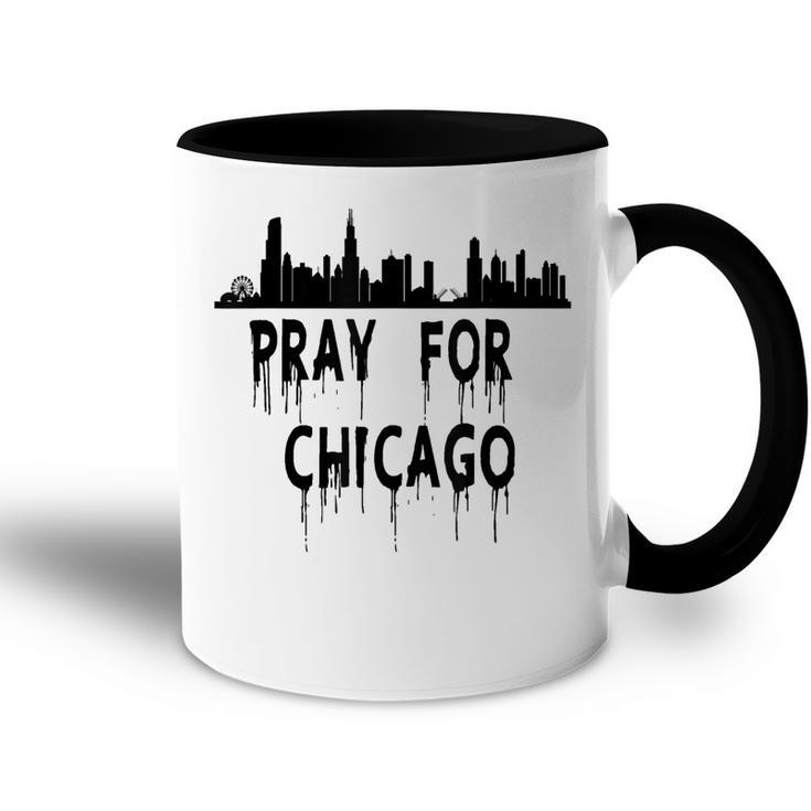 Pray For Chicago Encouragement Distressed  Accent Mug
