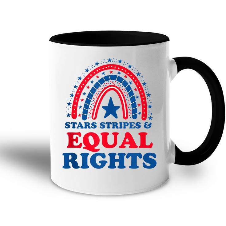 Pro Choice Boho Rainbow Feminist Stars Stripes Equal Rights  Accent Mug