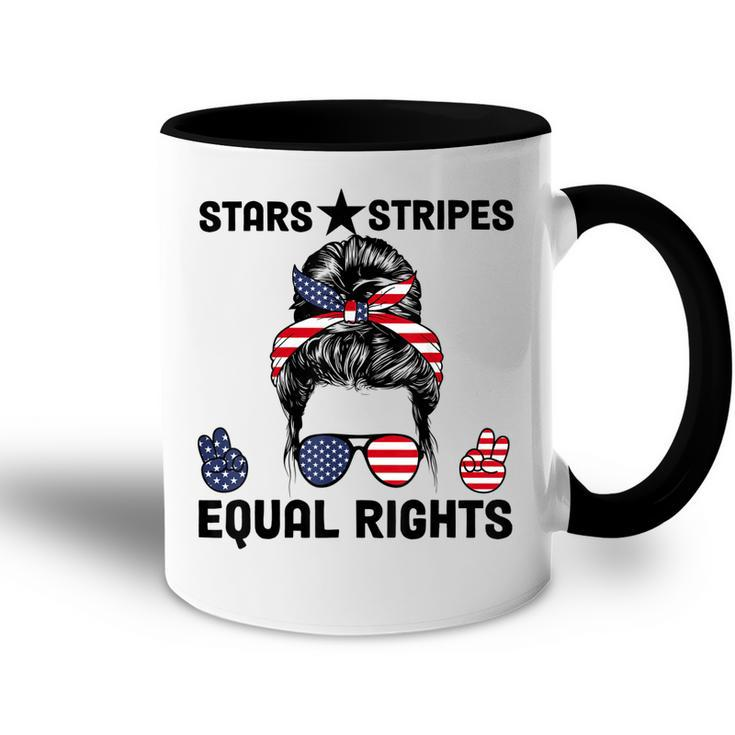 Pro Choice Feminist 4Th Of July - Stars Stripes Equal Rights  Accent Mug
