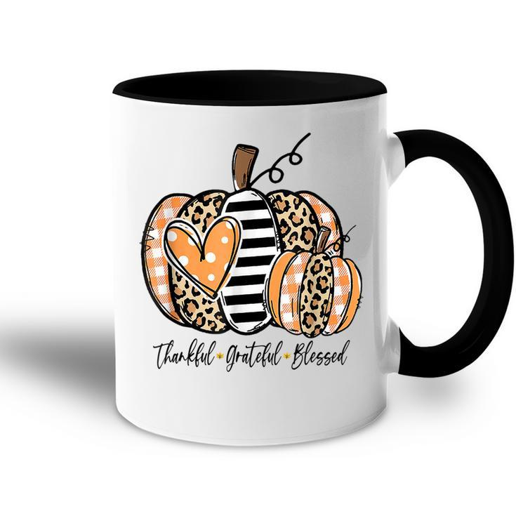 Pumpkin Leopard Thankful Grateful Blessed Women Fall Season V2 Accent Mug