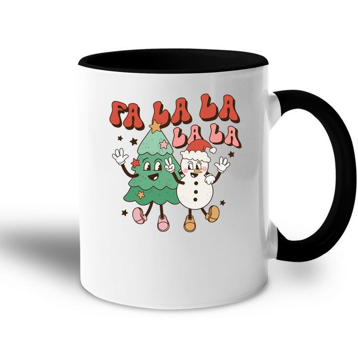 Retro Christmas Fa La La Vintage Christmas Tree Gifts Accent Mug