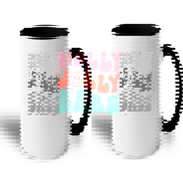 Retro Christmas Holly Jolly Babe V2 Accent Mug