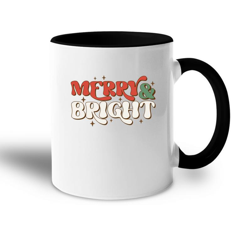 Retro Christmas Merry And Bright Accent Mug