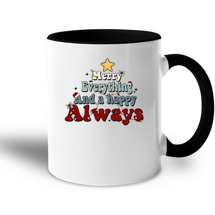 Retro Christmas Merry Everything And A Happy Always Accent Mug