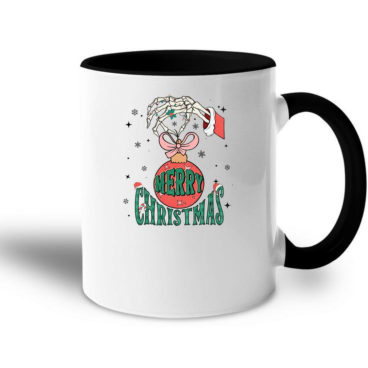 Retro Christmas Skeleton Hand Merry Christmas Gift Accent Mug