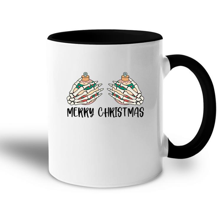 Retro Christmas Skeleton Hand Merry Christmas V2 Accent Mug