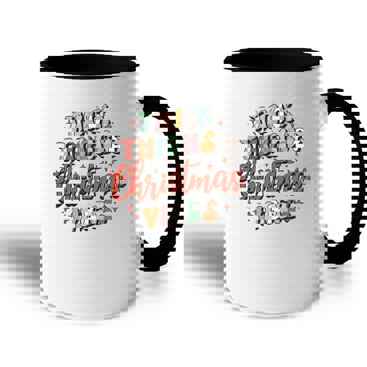 Retro Christmas Thick Thighs And Holiday Vibes Accent Mug