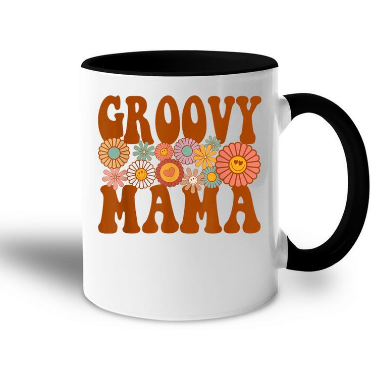 Retro Groovy Mama Matching Family 1St Birthday Party  Accent Mug