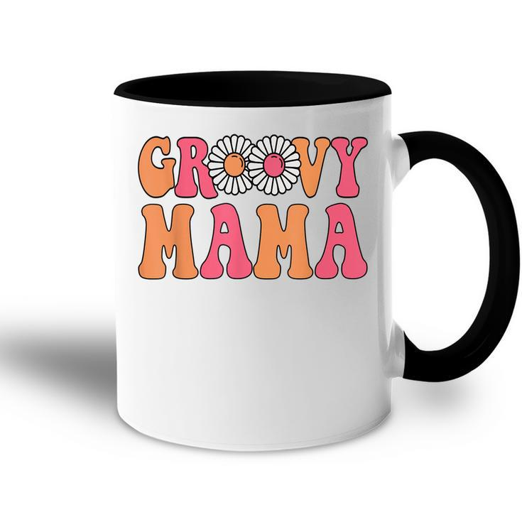 Retro Groovy Mama Matching Family 1St Birthday Party  V2 Accent Mug