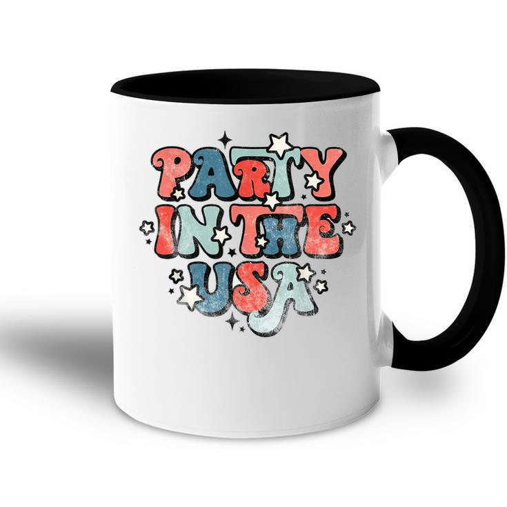 Retro Party In The Usa 4Th Of July Patriotic  Accent Mug