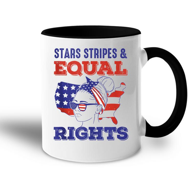 Retro Pro Choice Feminist Stars Stripes Equal Rights  Accent Mug