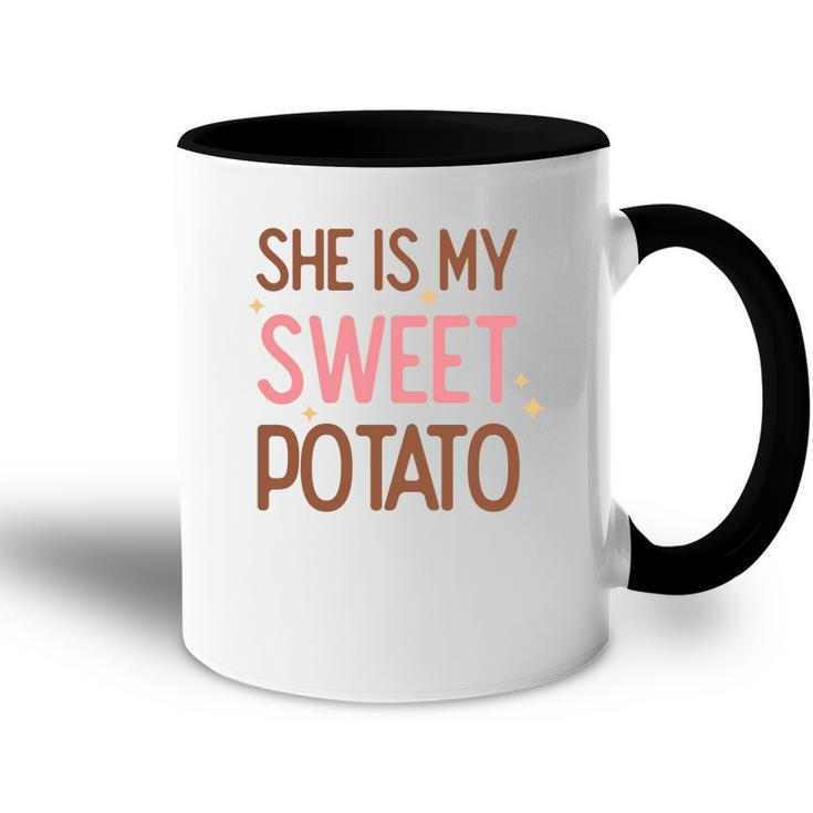 Retro Thanksgiving She Is My Sweet Potato Accent Mug