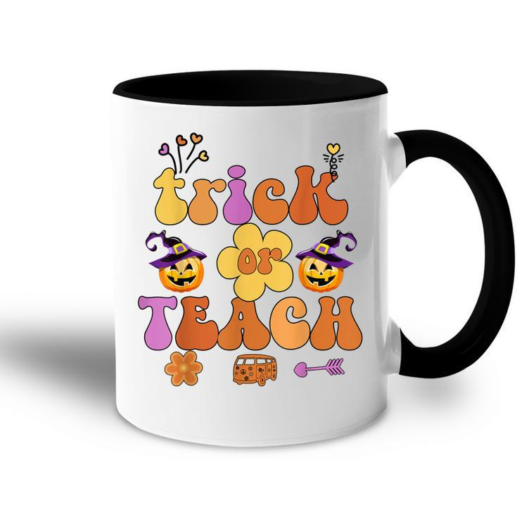 Retro Trick Or Teach Ghost Teacher Halloween Costume Womens  V21 Accent Mug