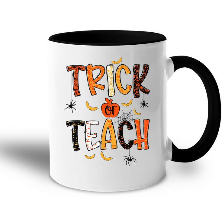 Retro Trick Or Teach Teacher Halloween Costume Men Women  V2 Accent Mug