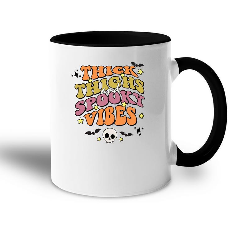 Skull Groovy Thick Thights And Spooky Vibes Leopard Halloween Accent Mug