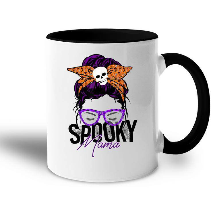 Spooky Messy Bun Mama Happy Halloween  Accent Mug