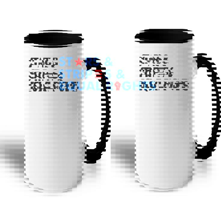 Stars Stripes And Equal Rights 4Th Of July Patriotic  V2 Accent Mug