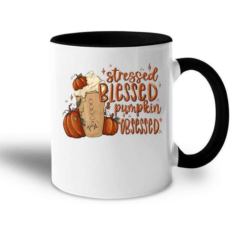 Stressed Blessed Pumpkin Spice Obsessed Coffee Thanksgiving  Accent Mug