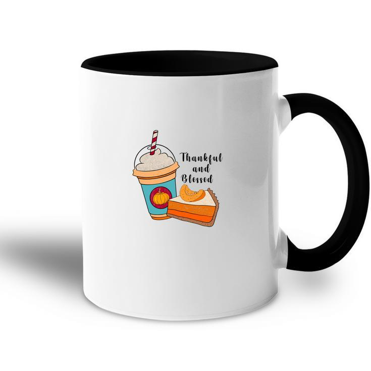 Thankful And Blessed Latte Pumpkin Pie Fall Accent Mug