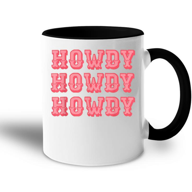 Vintage White Howdy Rodeo Western Country Southern Cowgirl  V2 Accent Mug