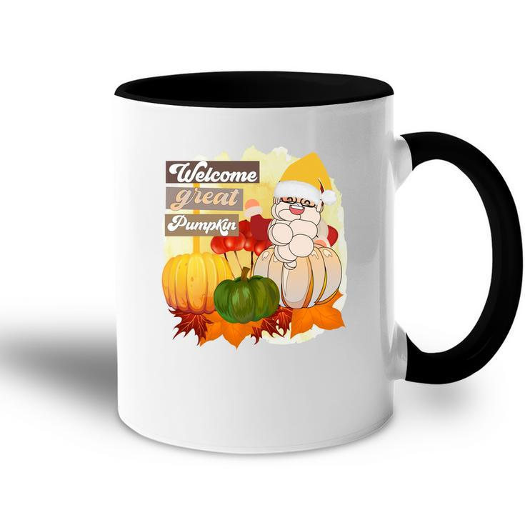Welcome Great Pumpkin Fall Season Santas Accent Mug