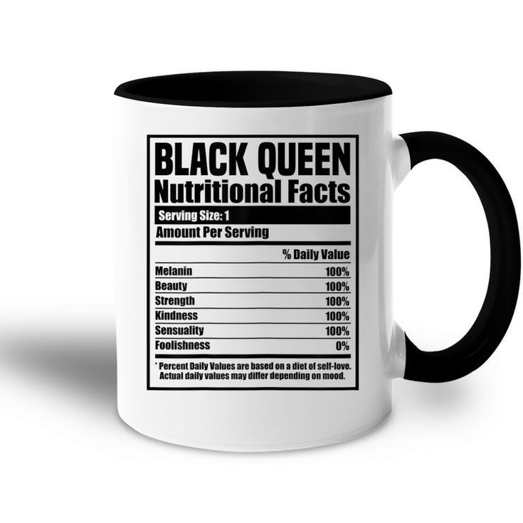 Womens Black History Month Nutrition Facts Black Queen  Accent Mug