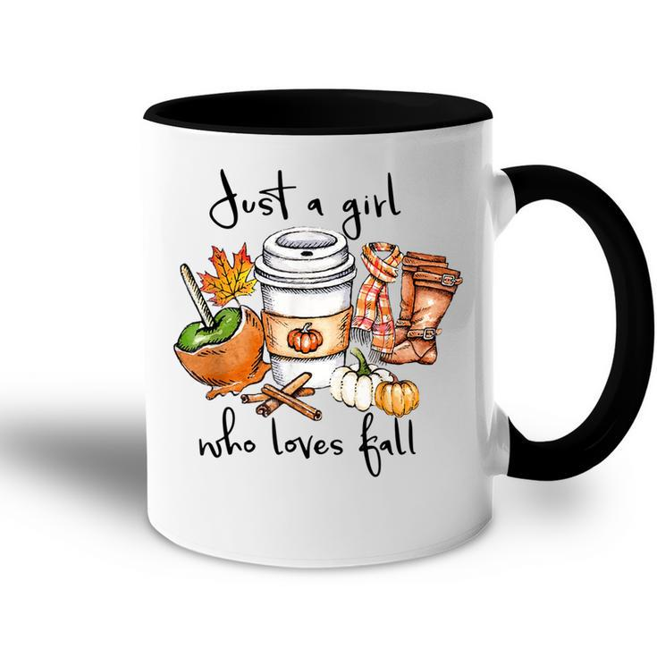 Womens Just A Girl Who Loves Fall Pumpin Spice Latte Autumn  Accent Mug