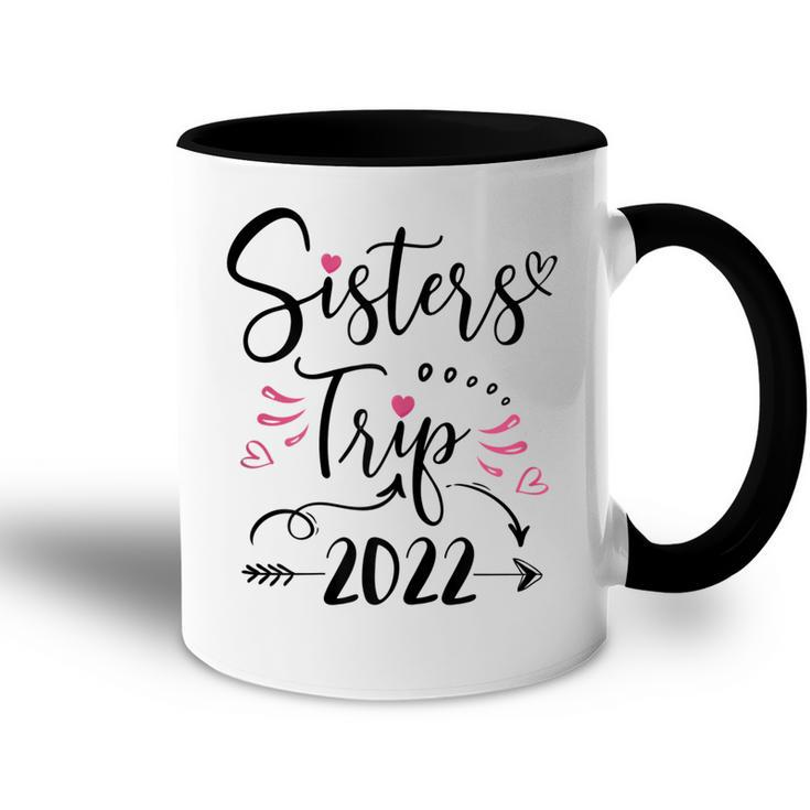 Womens Sisters Road Trip 2022 Weekend Girls Trip Funny Vacation  Accent Mug