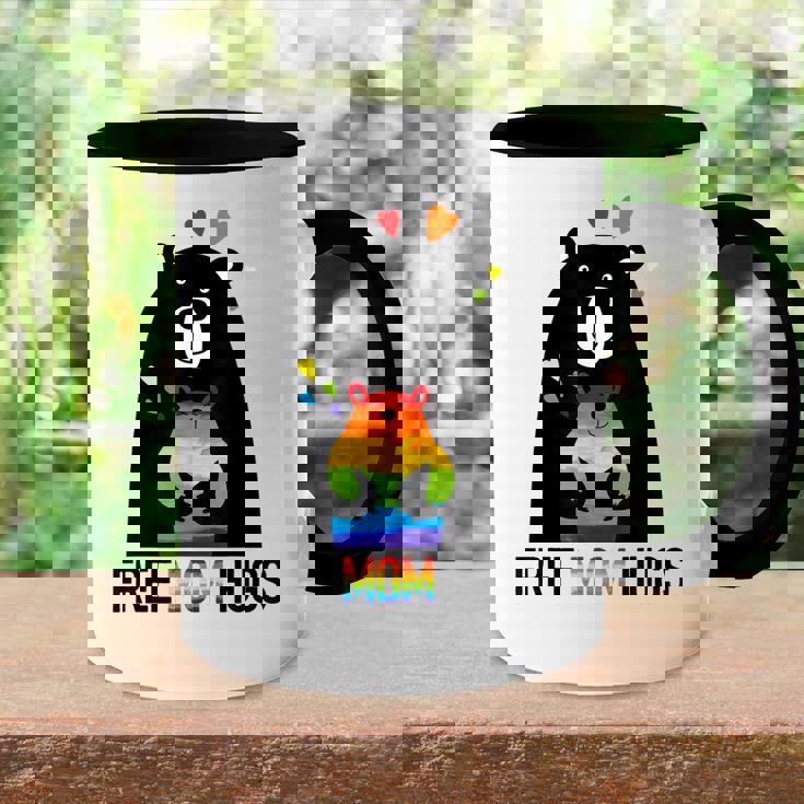 Bear Free Mom Hugs Rainbow Lgbt Lesbian Gay Pride Month Accent Mug