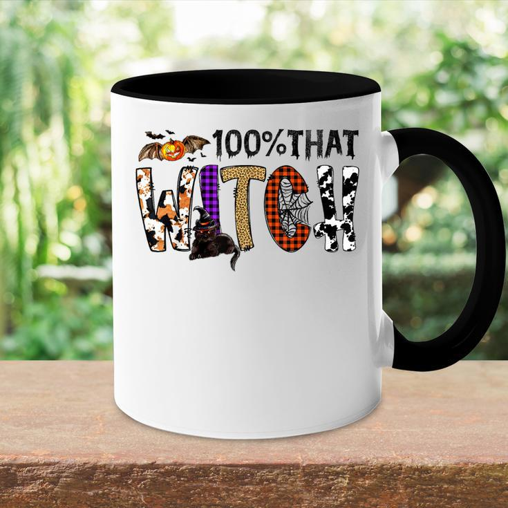 Black Cat 100 That Witch Spooky Halloween Costume Leopard Accent Mug