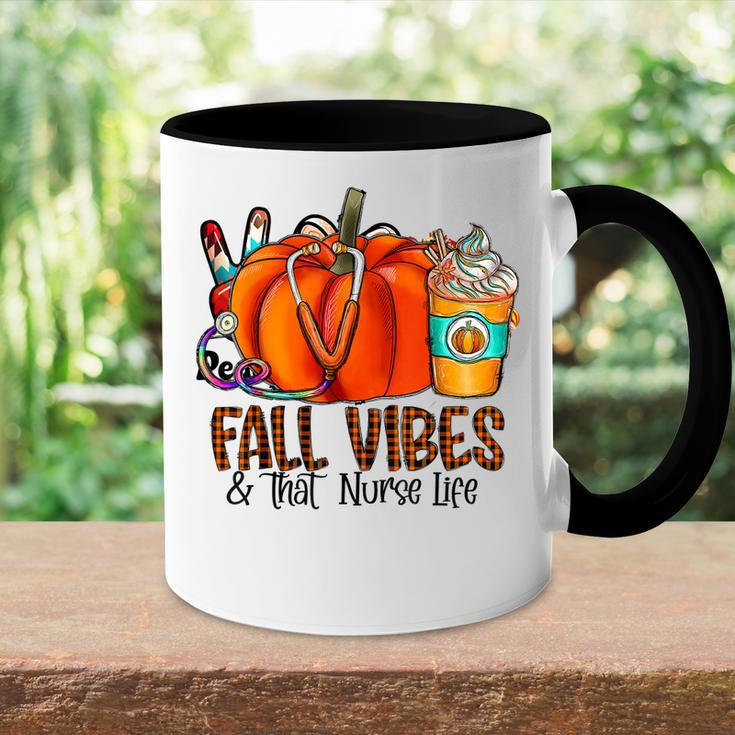 Fall Vibes And That Nurse Life Pumpkin Fall Thankful Nurse Accent Mug