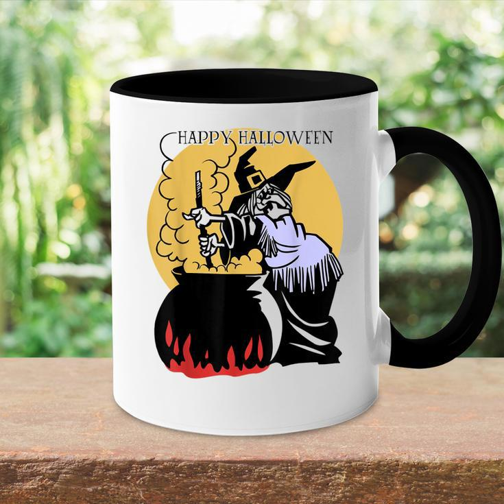 Happy Halloween Spooky Witch And Cauldron Costume Accent Mug