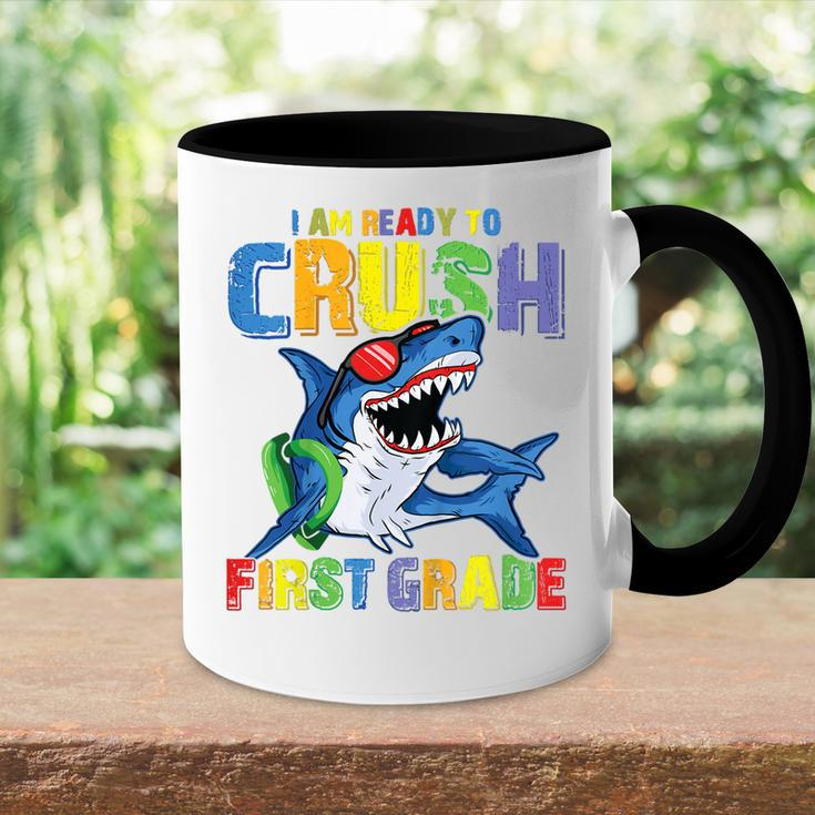 Kids Im Ready To Crush 1St Grade Shark Back To School For Kids Accent Mug
