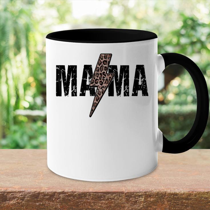 Mama Lightning Bolt Leopard Cheetah Print Mothers Day Accent Mug