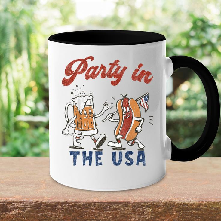 Party In The Usa Hot Dog Love Usa Funny Fourth Of July Accent Mug